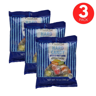 Coastal Bay Confections Hard Candy Assorted Fruit Flavors  – 3 Pack