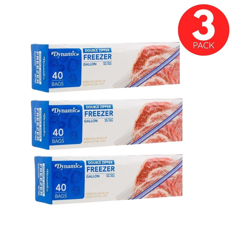Dynamic Freezer Bags 40 Bags - 3 Pack