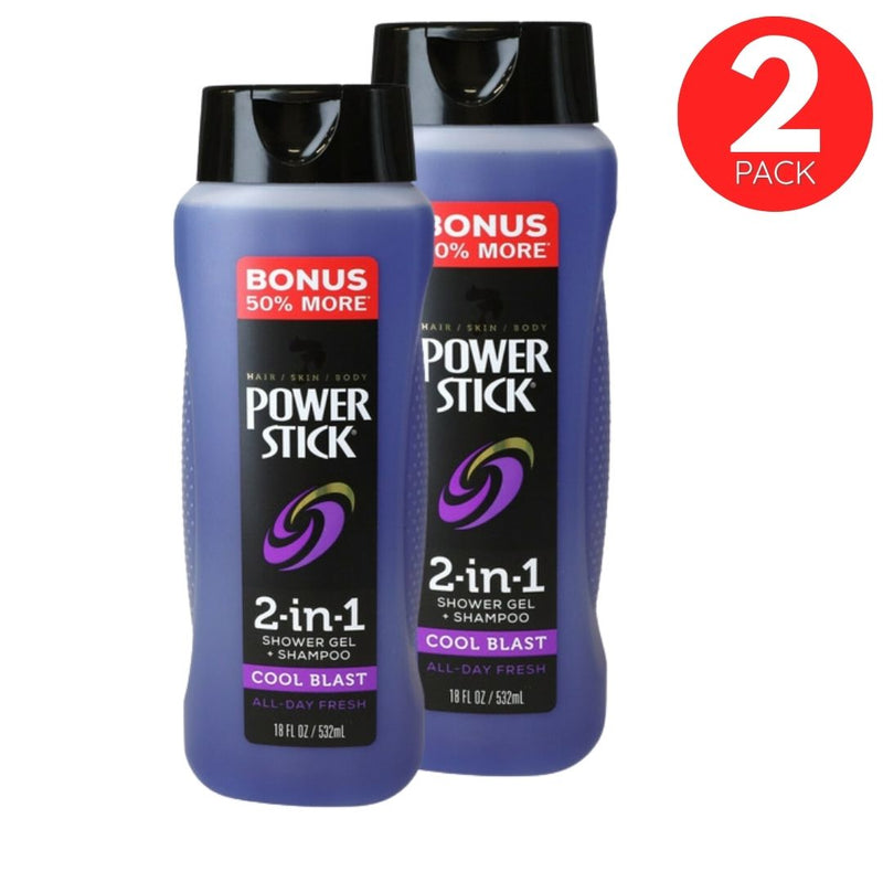 Power Stick 2 in 1 Body Wash Cool Blast - 2 Pack